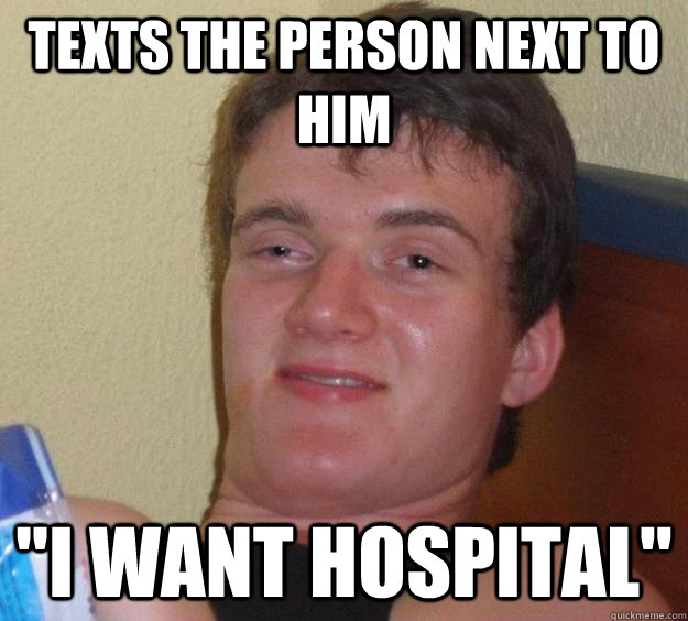 texts the person next to him 
