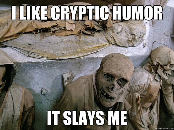 I like cryptic humor it slays me  Ridiculously Photogenic Skeleton