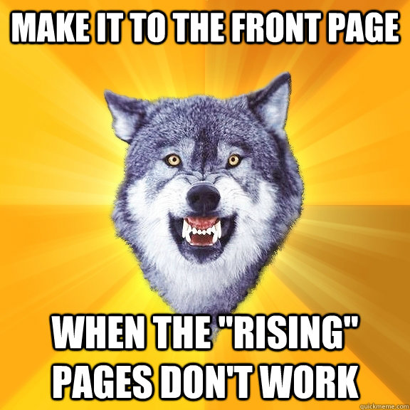 make it to the front page when the 