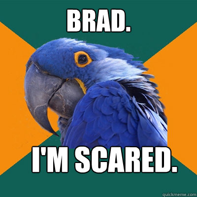 BRAD. I'm scared.  Paranoid Parrot