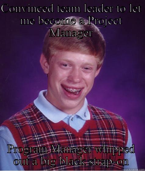 CONVINCED TEAM LEADER TO LET ME BECOME A PROJECT MANAGER PROGRAM MANAGER WHIPPED OUT A BIG BLACK STRAP-ON Bad Luck Brian
