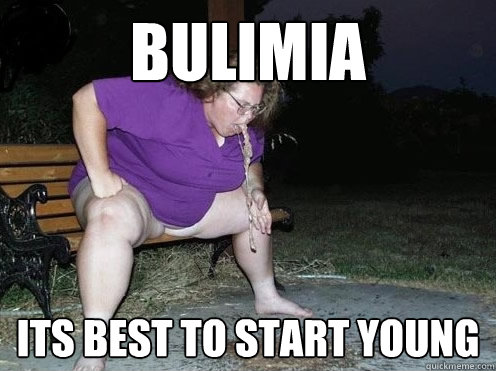 bulimia its best to start young - bulimia its best to start young  Bulimic girl