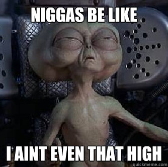 NIGGAS BE LIKE I AINT EVEN THAT HIGH  BLUNTED ALIEN