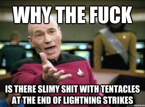 Why the fuck Is there slimy shit with tentacles at the end of lightning strikes  Annoyed Picard HD
