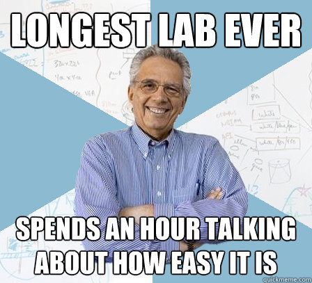 Longest Lab Ever Spends an hour talking about how easy it is  EngineeringProfessor