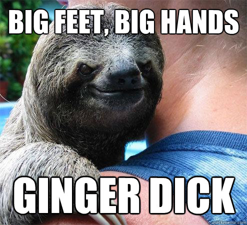 big feet, big hands ginger dick
  Suspiciously Evil Sloth