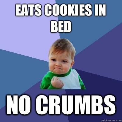 Eats cookies in bed no crumbs - Eats cookies in bed no crumbs  Success Kid