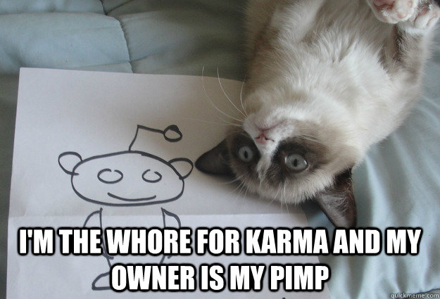  I'm the whore for Karma and my owner is my pimp  