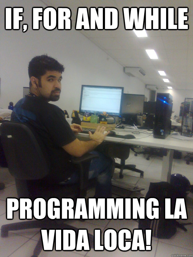 IF, FOR AND WHILE PROGRAMMING LA VIDA LOCA!  Programmer Ricky Martin