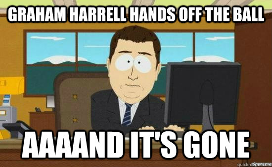 graham harrell hands off the ball AAAAND it's GONE  aaaand its gone