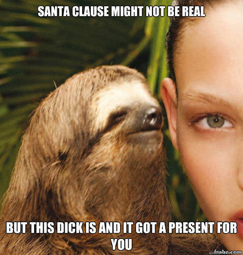 Santa clause might not be real but this dick is and it got a present for you  rape sloth