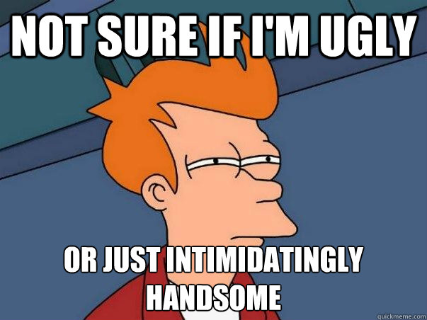 Not sure if I'm ugly or just intimidatingly handsome  Not sure Fry