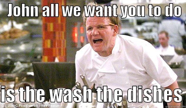   JOHN ALL WE WANT YOU TO DO   IS THE WASH THE DISHES Misc
