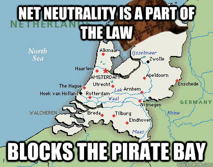 Net neutrality is a part of the law blocks the pirate bay  