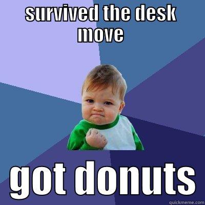 SURVIVED THE DESK MOVE   GOT DONUTS Success Kid