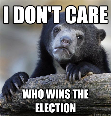 I don't care who wins the election  Confession Bear