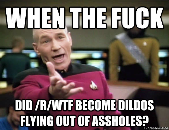 When the fuck did /r/wtf become dildos flying out of assholes?   Annoyed Picard HD