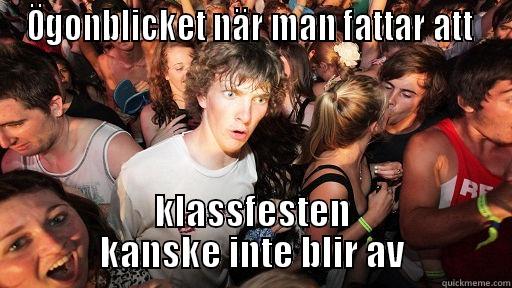 ÖGONBLICKET NÄR MAN FATTAR ATT  KLASSFESTEN KANSKE INTE BLIR AV Sudden Clarity Clarence