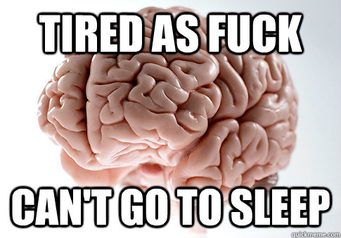 Tired as fuck Can't go to sleep  Scumbag Brain