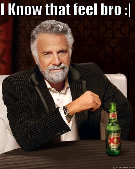 I KNOW THAT FEEL BRO :|   The Most Interesting Man In The World