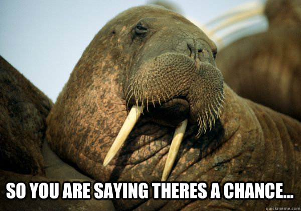So you are saying theres a chance...  Sexy Walrus