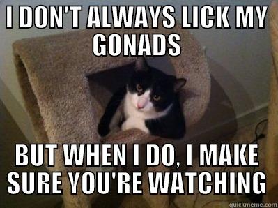 I DON'T ALWAYS LICK MY GONADS BUT WHEN I DO, I MAKE SURE YOU'RE WATCHING Misc