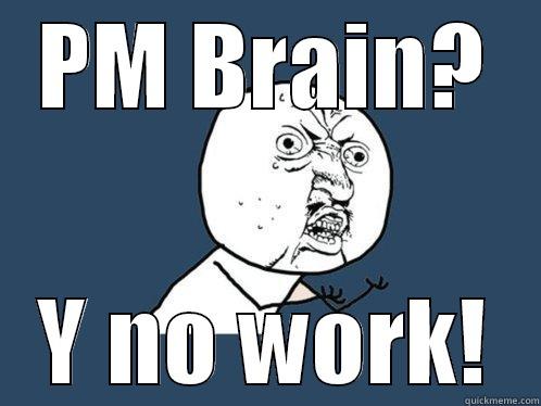 PM BRAIN? Y NO WORK! Y U No