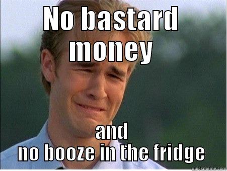 NO BASTARD MONEY AND NO BOOZE IN THE FRIDGE 1990s Problems