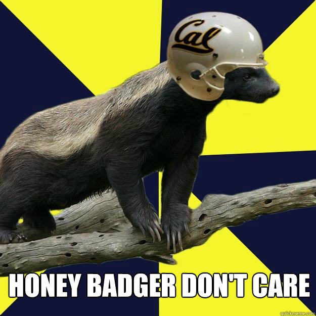 Honey badger don't care - Honey badger don't care  Calhoneybadger