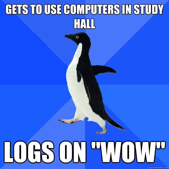 gets to use computers in study hall logs on 