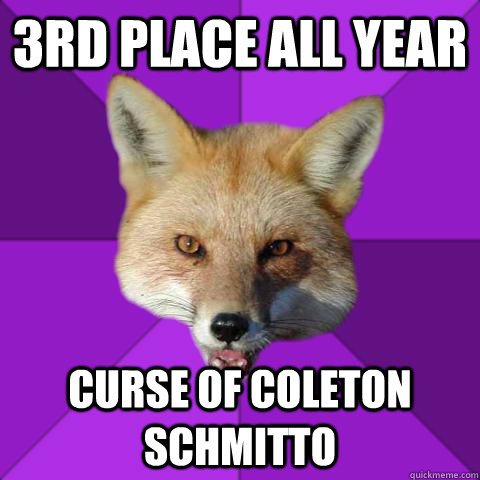 3rd place all year Curse of Coleton Schmitto  Forensics Fox