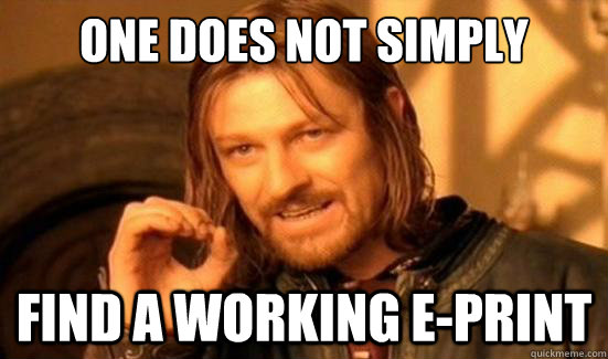 One Does Not Simply find a working e-print  Boromir