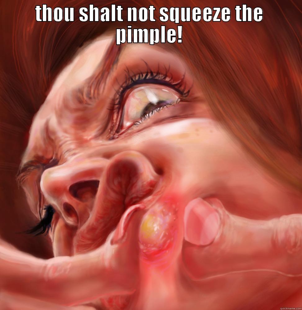 THOU SHALT NOT SQUEEZE THE PIMPLE!  Misc
