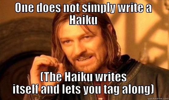 ONE DOES NOT SIMPLY WRITE A HAIKU (THE HAIKU WRITES ITSELF AND LETS YOU TAG ALONG) Boromir