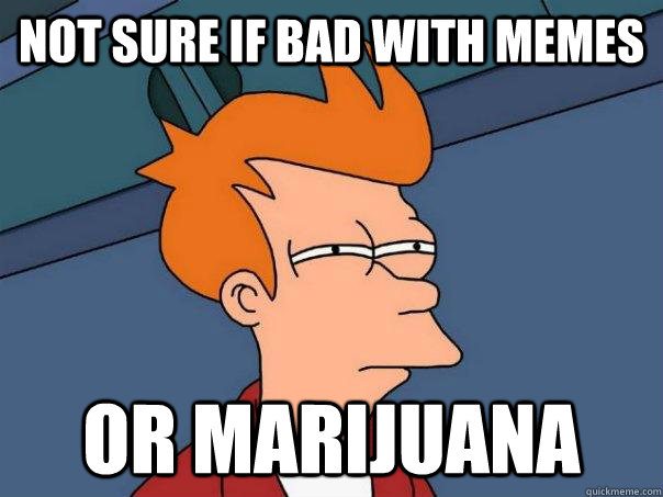 not sure if bad with memes or marijuana  - not sure if bad with memes or marijuana   Futurama Fry