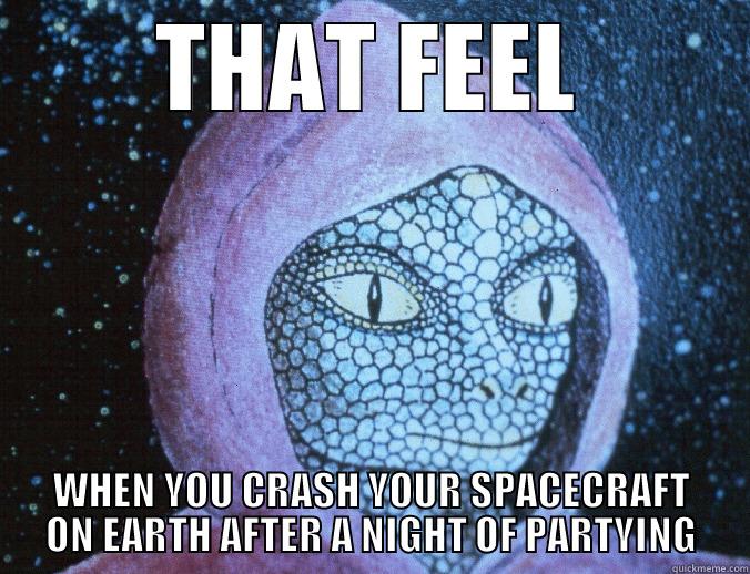 THAT FEEL WHEN YOU CRASH YOUR SPACECRAFT ON EARTH AFTER A NIGHT OF PARTYING Misc