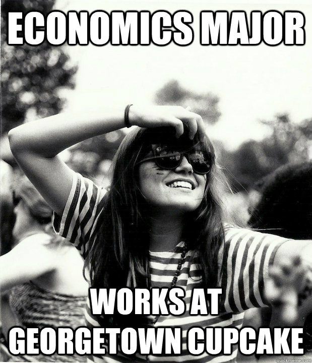 economics major works at georgetown cupcake  Georgetown Hipster