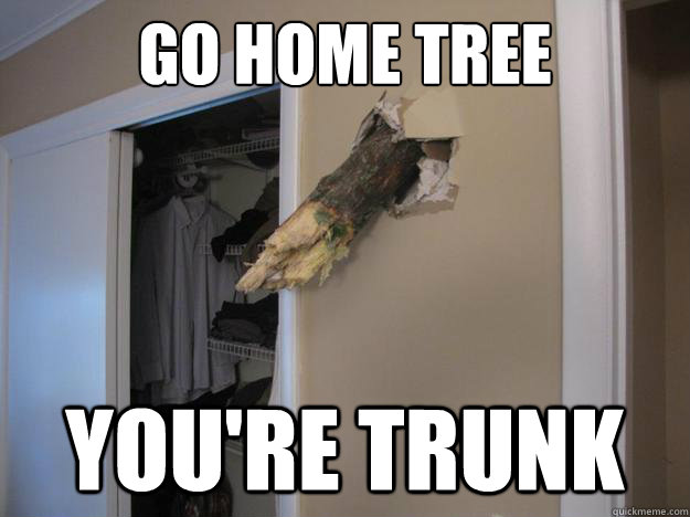 Go Home Tree You're Trunk  Sandy Drunk Tree