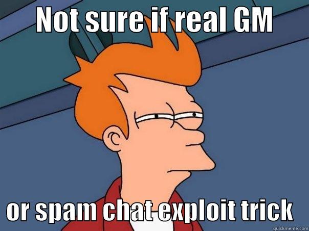       NOT SURE IF REAL GM         OR SPAM CHAT EXPLOIT TRICK   Futurama Fry