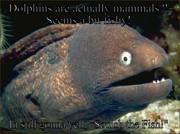 DOLPHINS ARE ACTUALLY MAMMALS?! SEEMS A BIT FISHY! IN STILL GONNA YELL, 