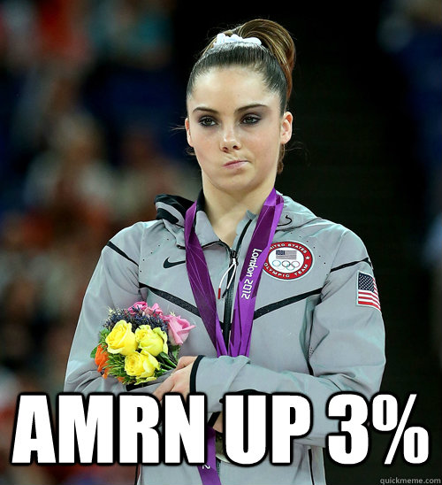  AMRN UP 3%  McKayla Not Impressed