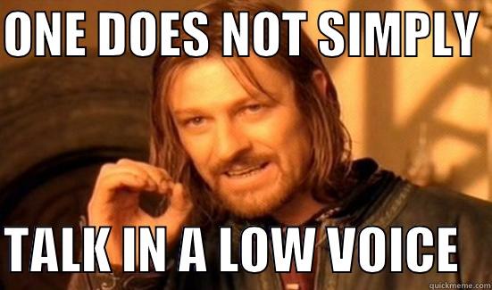 loud meme haha - ONE DOES NOT SIMPLY   TALK IN A LOW VOICE   Boromir