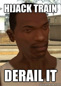 hijack train derail it  San Andreas CJ
