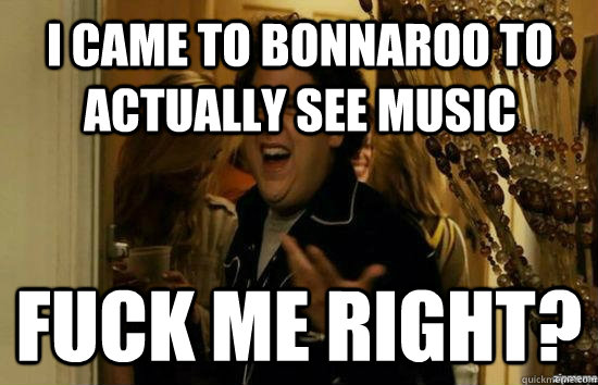 I came to Bonnaroo to actually see music Fuck me right?  Jonah Hill - Fuck me right
