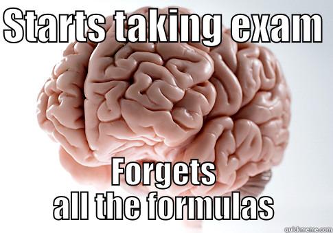 STARTS TAKING EXAM  FORGETS ALL THE FORMULAS Scumbag Brain