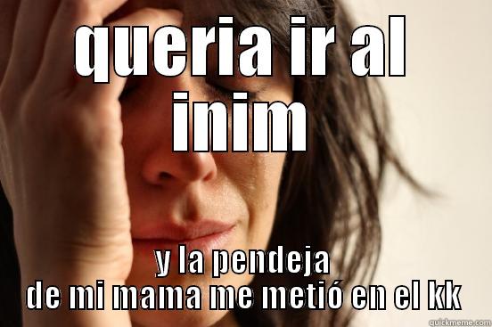 QUERIA IR AL INIM Y LA PENDEJA DE MI MAMA ME METIÓ EN EL KK First World Problems