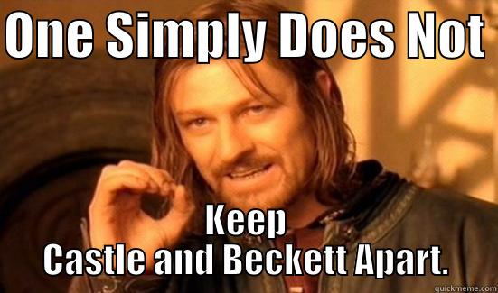 ONE SIMPLY DOES NOT  KEEP CASTLE AND BECKETT APART. Boromir