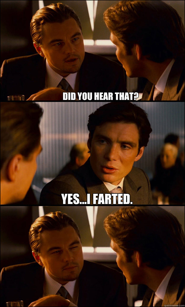 did you hear that? yes...i farted.   Inception