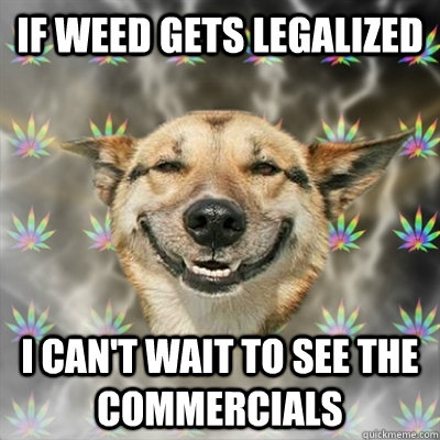 if weed gets legalized I can't wait to see the commercials   Stoner Dog