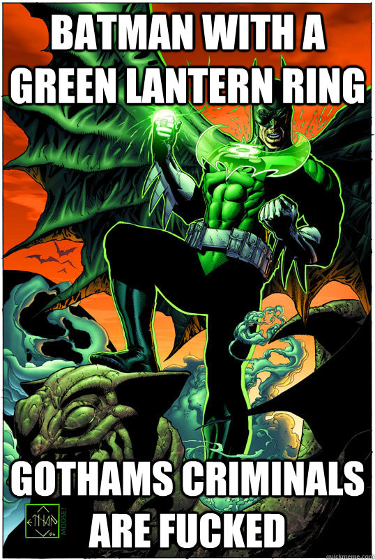 Batman with a green lantern ring gothams criminals are fucked - Batman with a green lantern ring gothams criminals are fucked  GL batman